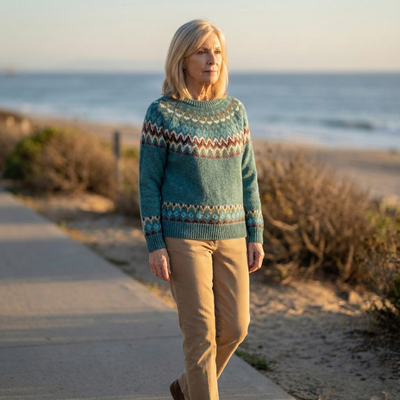 Lisa | Retro Wave Pattern Sweater